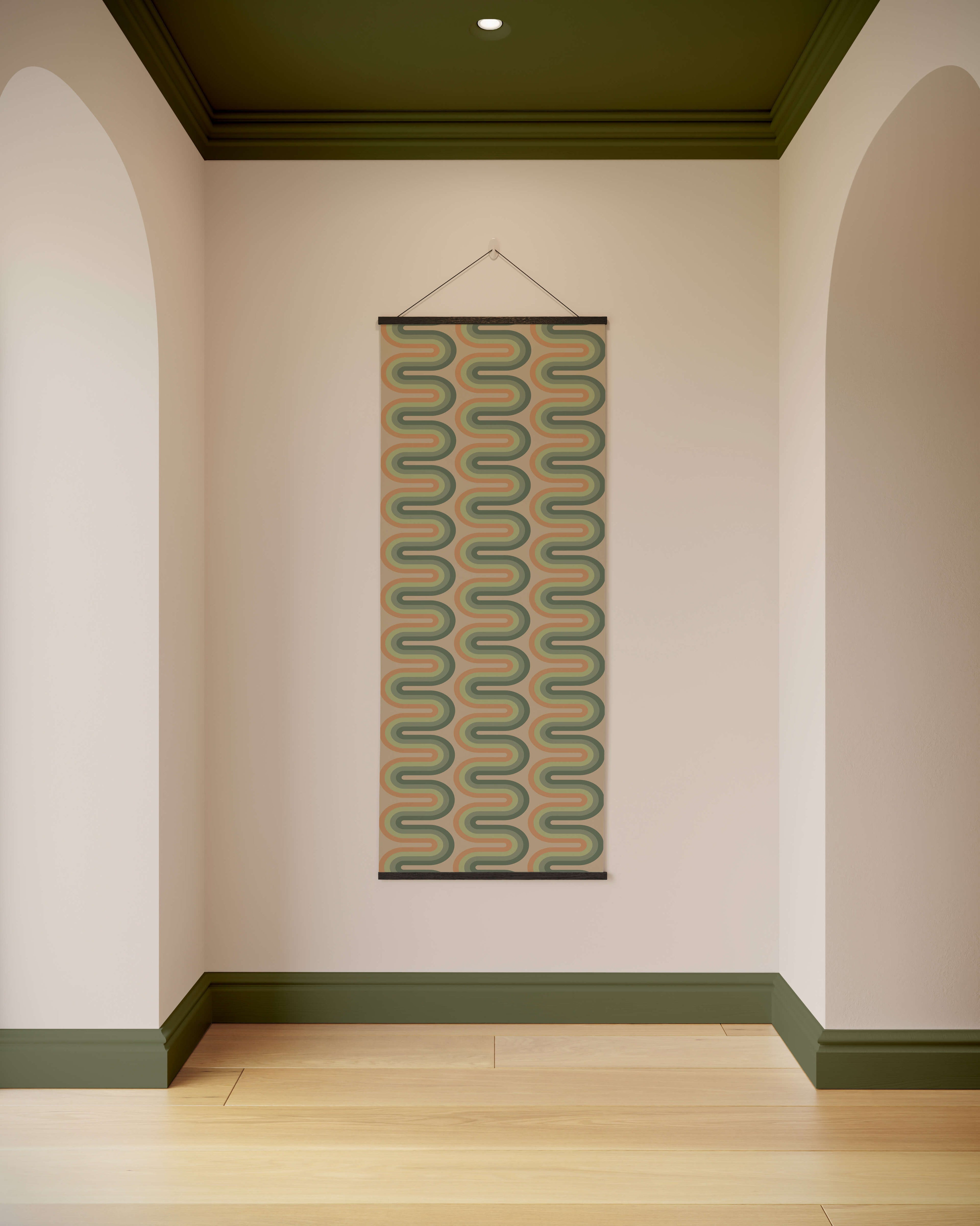 Retro wiggle stripe Tapestry