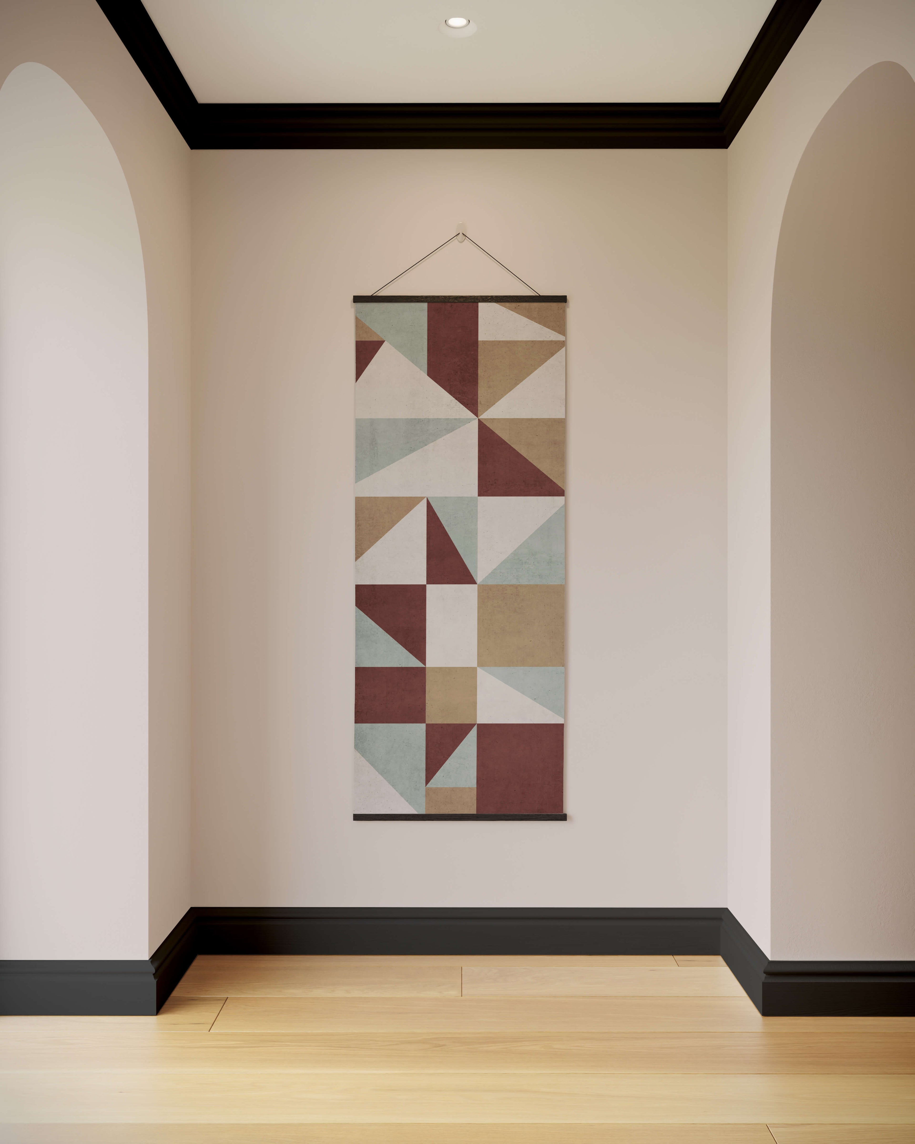 Geometric Triangle & Square Tapestry
